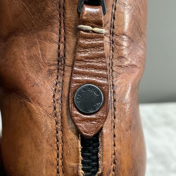 RAG & BONE Brown/Tan Leather Lasercut Accents Ankle Boot/Booties Size 6.5 - Picture 8 of 15
